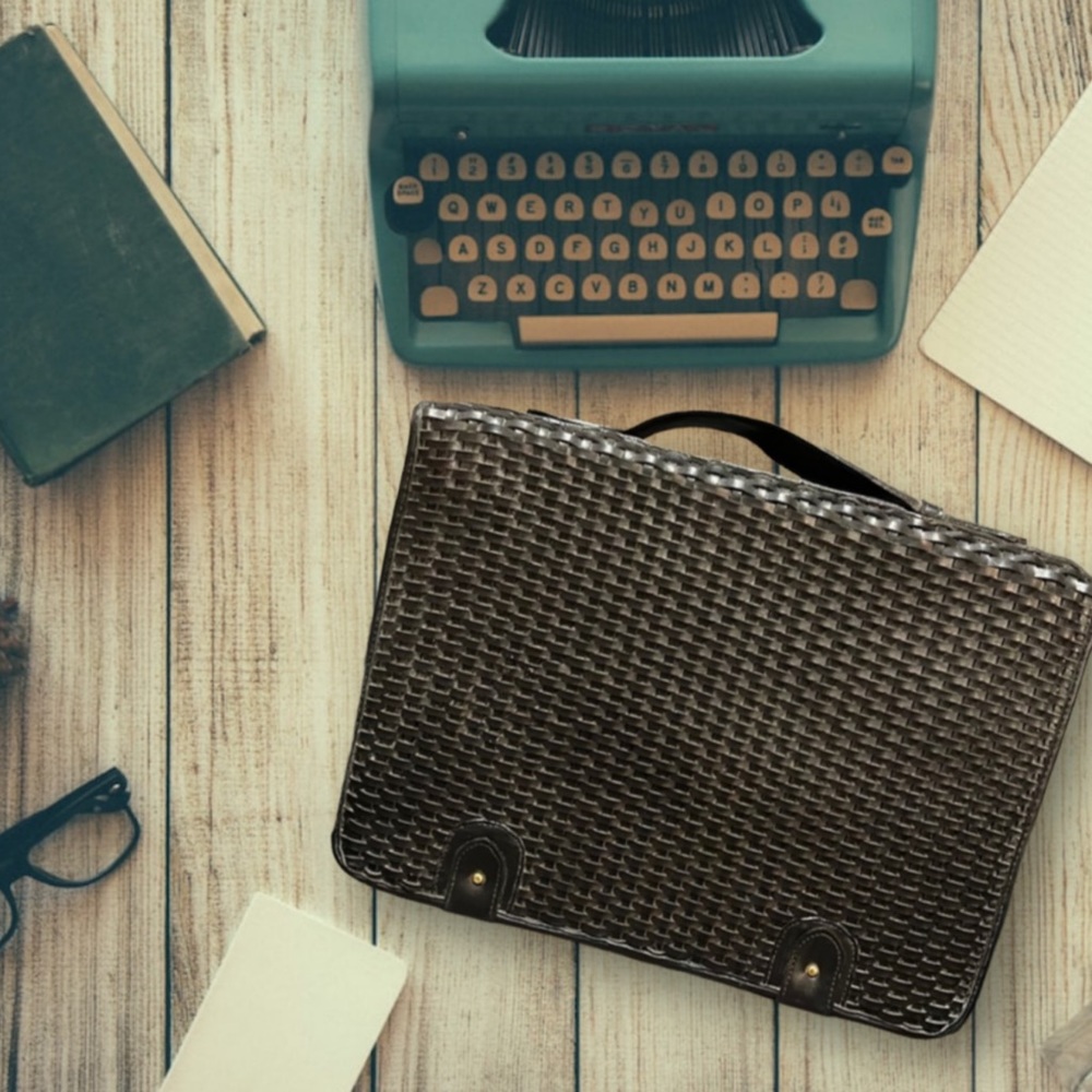 Elka Vintage Woven Briefcase